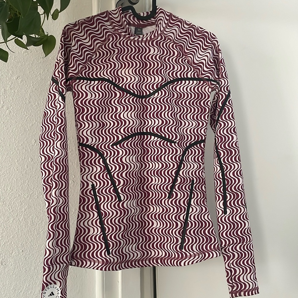 ADIDAS X STELLA MCcartney long sleeve running top psychedelic pattern XS